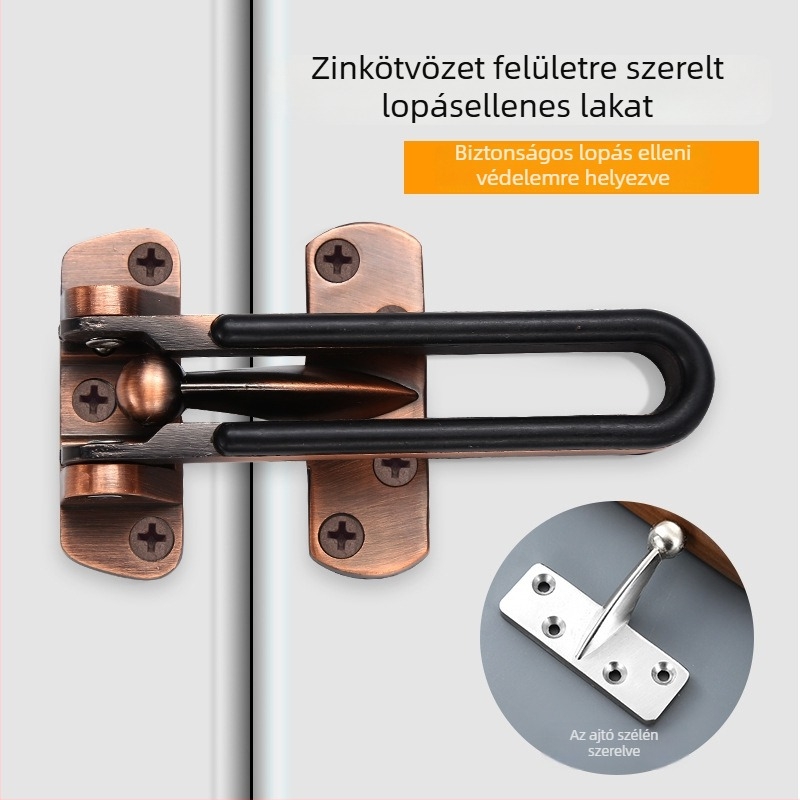 Ajtózár anti-lopás cink ötvözetből, elektroplattolt felület, stil kínai chinoiserie