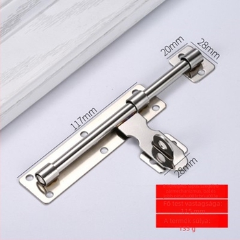 Rozsdamentes acél ajtózár, típus butterfly latch, felületre szerelt, modern minimalista stílus, csiszolt felület