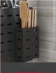 Rozsdamentes acél falra szerelhető konyhai állvány kés tartóval, vágódeszka és fedő tárolással – 1 szint, Modell AQ-221