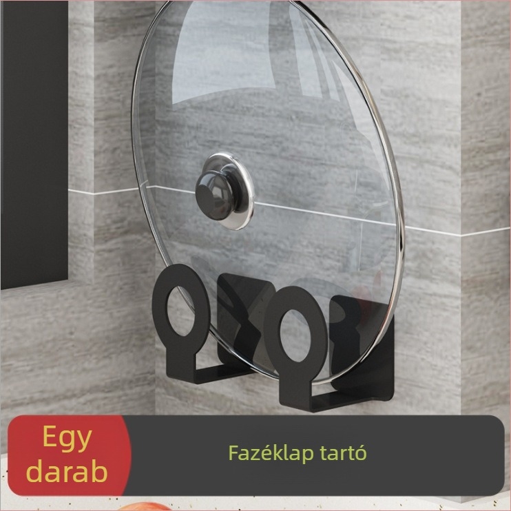 Rozsdamentes acél falra szerelhető konyhai állvány kés tartóval, vágódeszka és fedő tárolással – 1 szint, Modell AQ-221