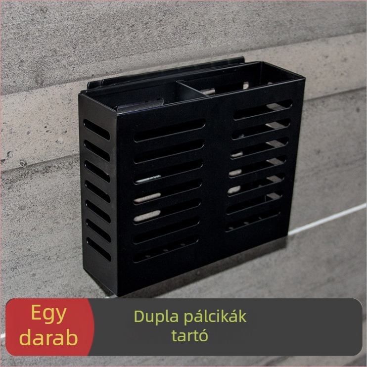 Rozsdamentes acél falra szerelhető konyhai állvány kés tartóval, vágódeszka és fedő tárolással – 1 szint, Modell AQ-221