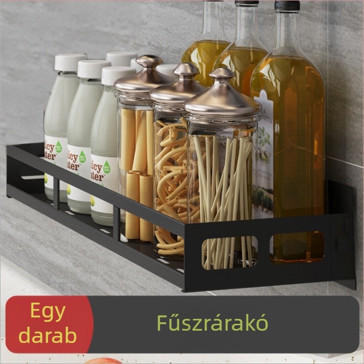 Rozsdamentes acél falra szerelhető konyhai állvány kés tartóval, vágódeszka és fedő tárolással – 1 szint, Modell AQ-221