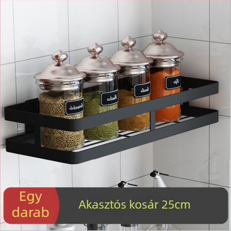 Rozsdamentes acél falra szerelhető konyhai állvány kés tartóval, vágódeszka és fedő tárolással – 1 szint, Modell AQ-221