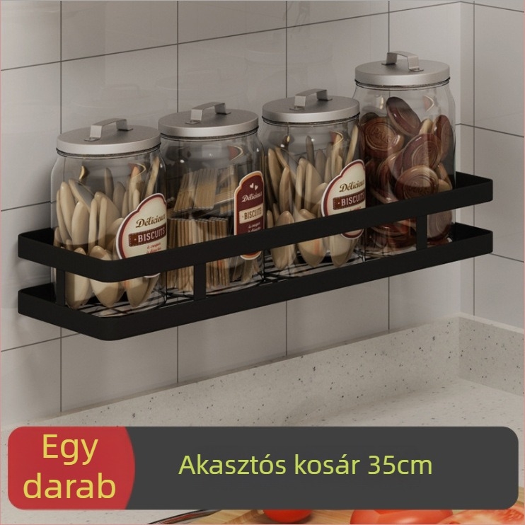 Rozsdamentes acél falra szerelhető konyhai állvány kés tartóval, vágódeszka és fedő tárolással – 1 szint, Modell AQ-221