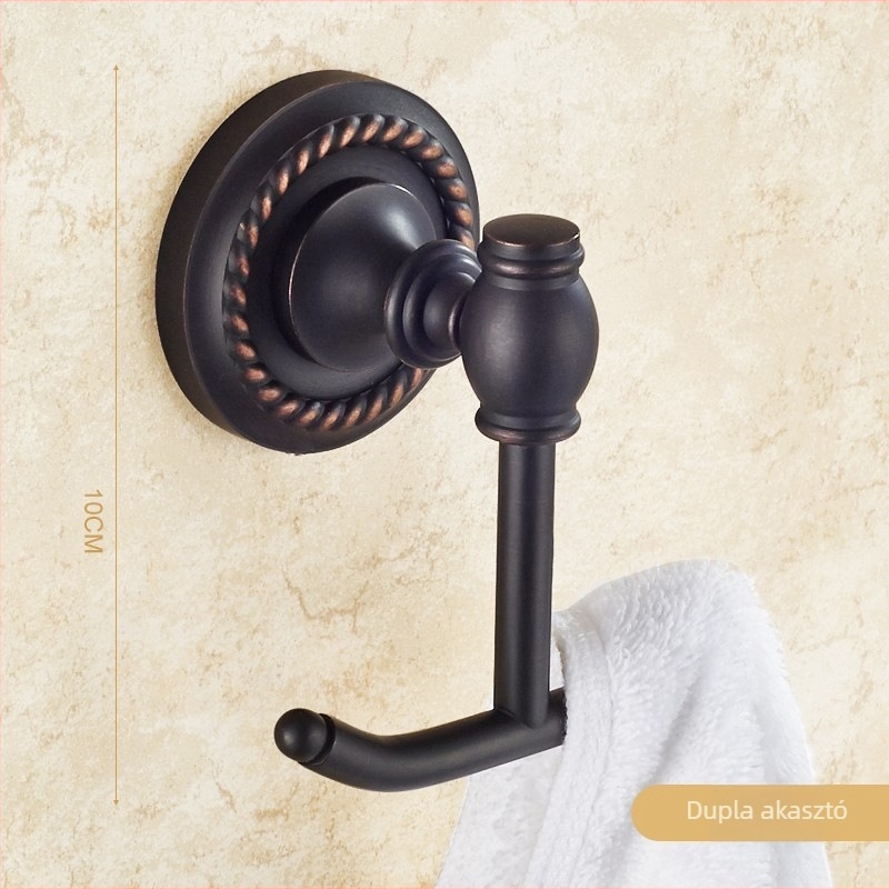 Réz törölközőtartó készlet, kefézett felülettel, csúszásmentes, perforált szerelés