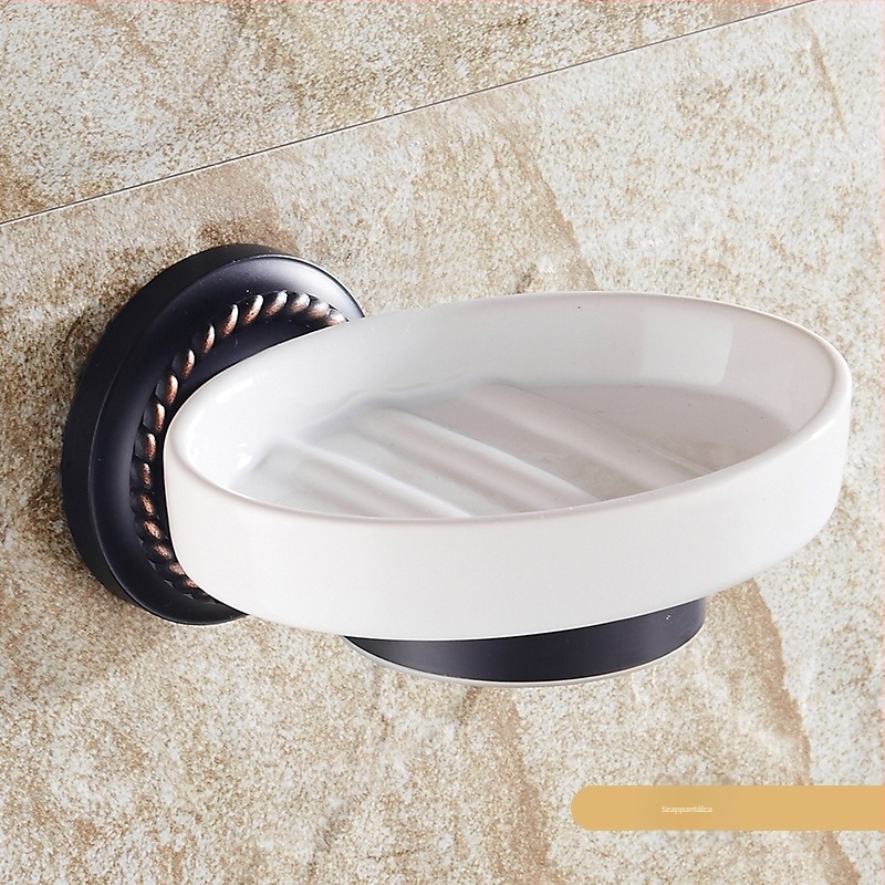 Réz törölközőtartó készlet, kefézett felülettel, csúszásmentes, perforált szerelés