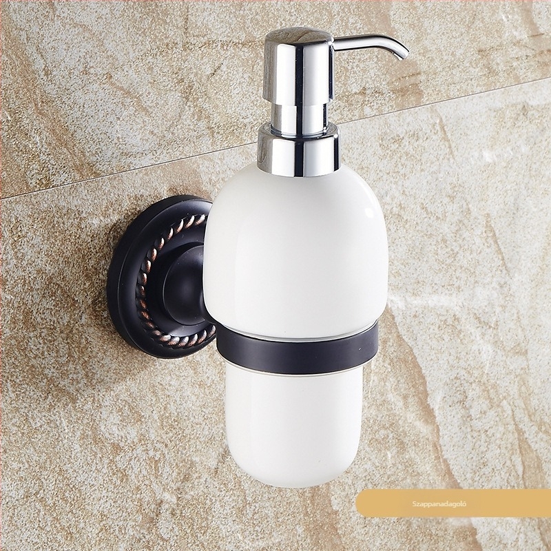 Réz törölközőtartó készlet, kefézett felülettel, csúszásmentes, perforált szerelés