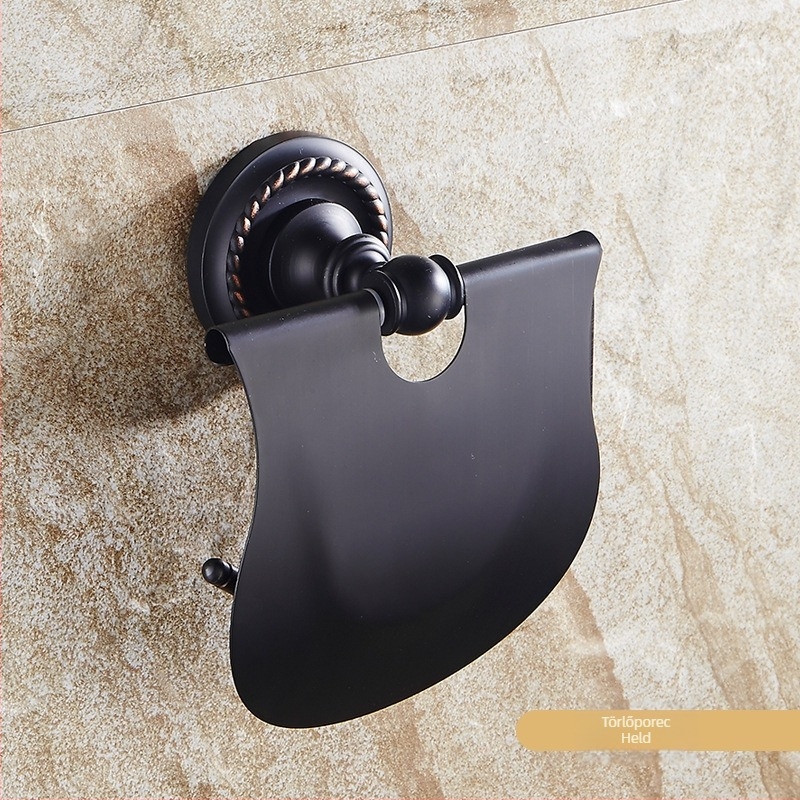 Réz törölközőtartó készlet, kefézett felülettel, csúszásmentes, perforált szerelés