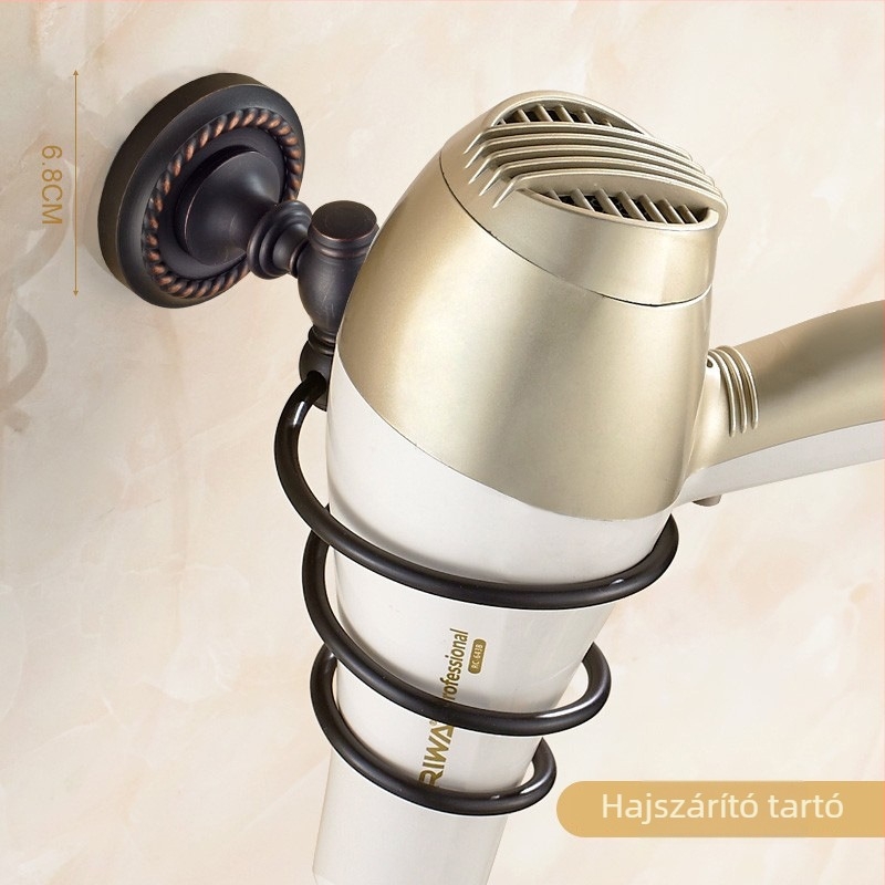 Réz törölközőtartó készlet, kefézett felülettel, csúszásmentes, perforált szerelés