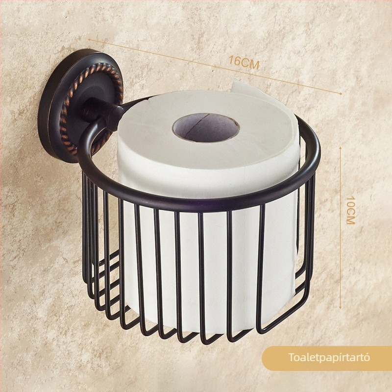 Réz törölközőtartó készlet, kefézett felülettel, csúszásmentes, perforált szerelés