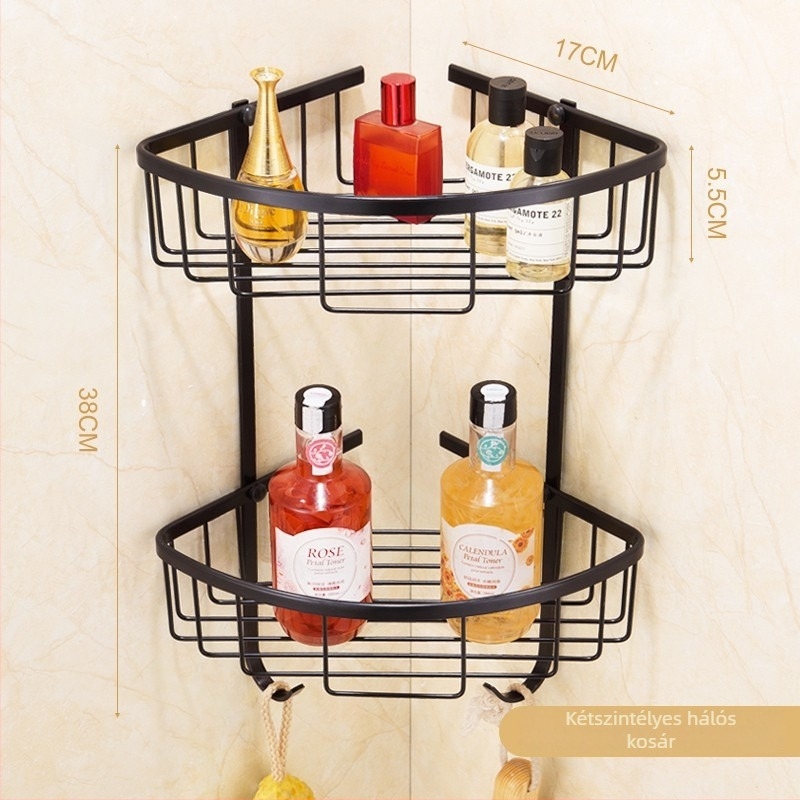 Réz törölközőtartó készlet, kefézett felülettel, csúszásmentes, perforált szerelés