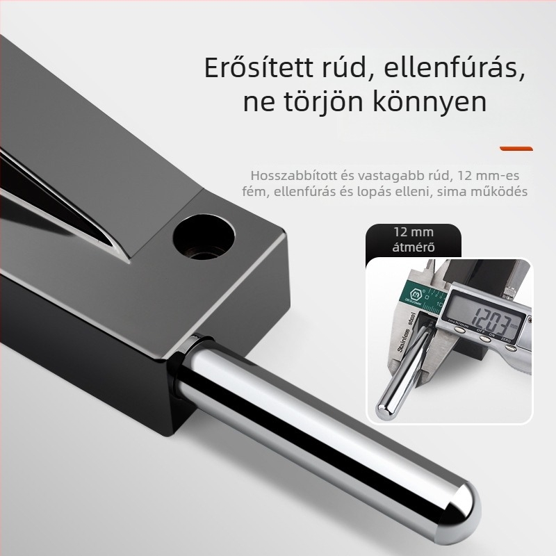 Forgóajtó-zár, alumínium ötvözet, keretes ajtó, Knob Key modell, elektroplatinált bevonat