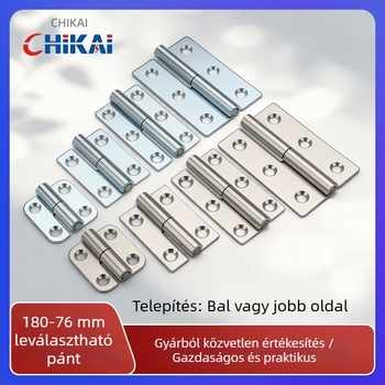 Leválasztható csukló szekrényekhez — sík, ipari összecsukható hardver, 304 rozsdamentes acél, 2 mm vastagság, elektroplattolt felület