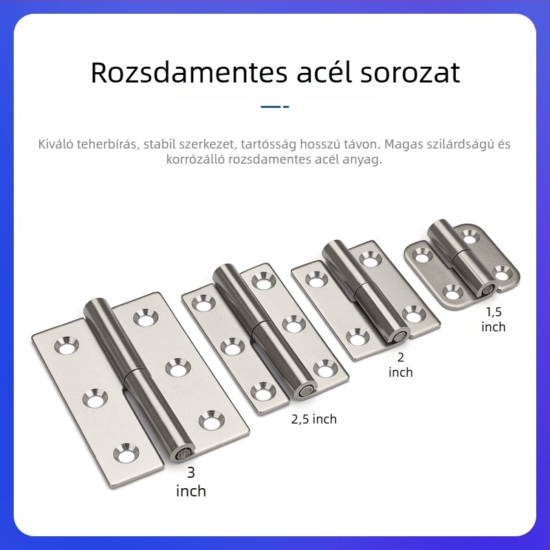 Leválasztható csukló szekrényekhez — sík, ipari összecsukható hardver, 304 rozsdamentes acél, 2 mm vastagság, elektroplattolt felület