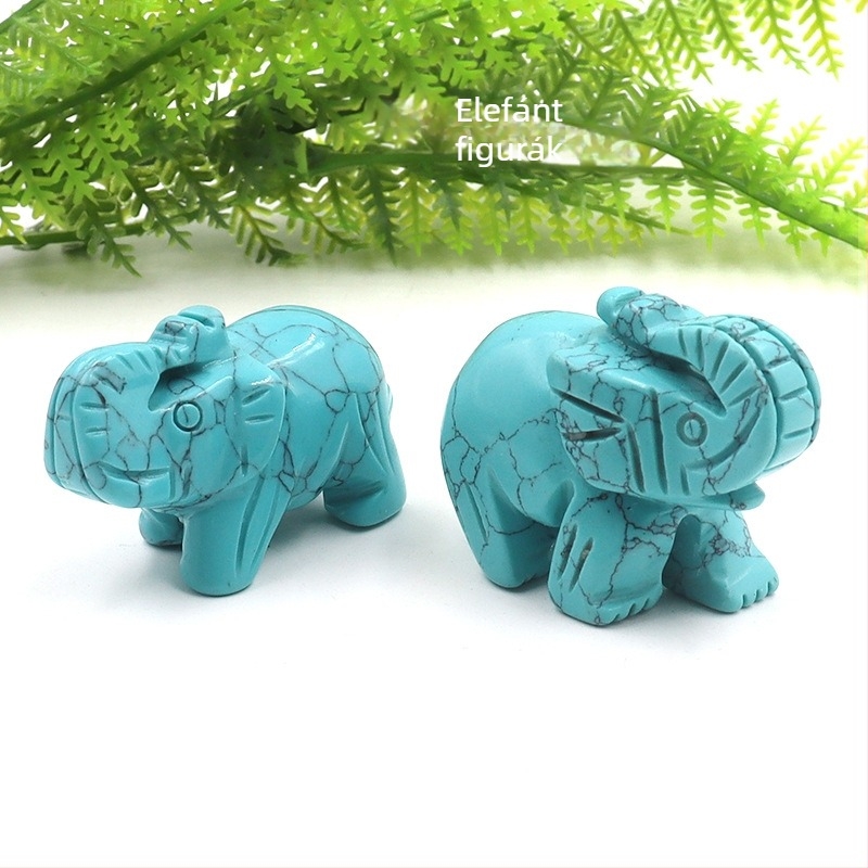 Obszidián elefánt dísz, gravírozott és polírozott, testreszabható, állat alakú dekoratív dísz