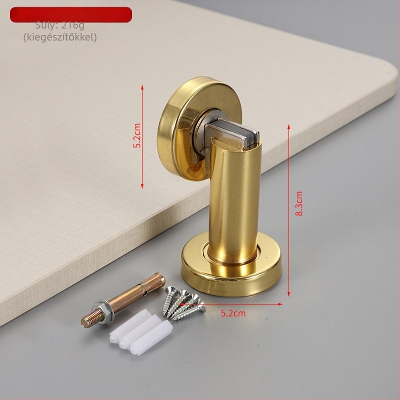 Rozsdamentes acél ajtó stopper, modell 189, falra szerelt, automata, megnövelt magasság, anyag: 304/201 rozsdamentes acél