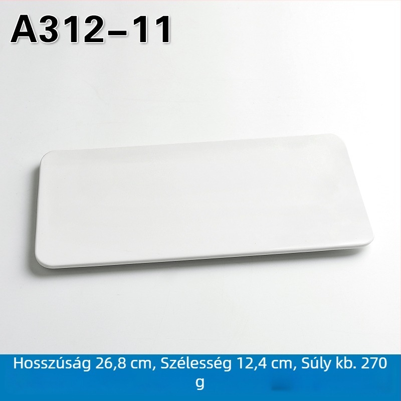 Melamin téglalap alakú tál forró pot és grill számára, kínai stílus, permetezett felület