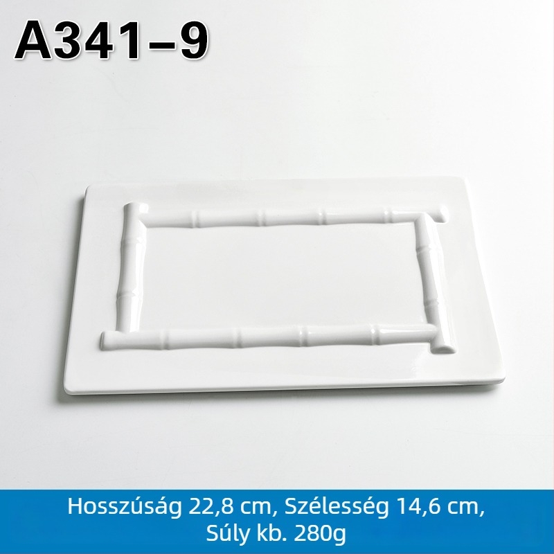 Melamin téglalap alakú tál forró pot és grill számára, kínai stílus, permetezett felület