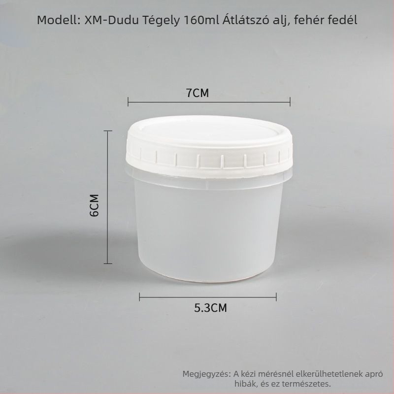 Élelmiszerbiztonságos egyszer használatos ebédes doboz fedéllel, kerek alak, PP anyag, mikrosütőben használható, fagyasztásra alkalmas.