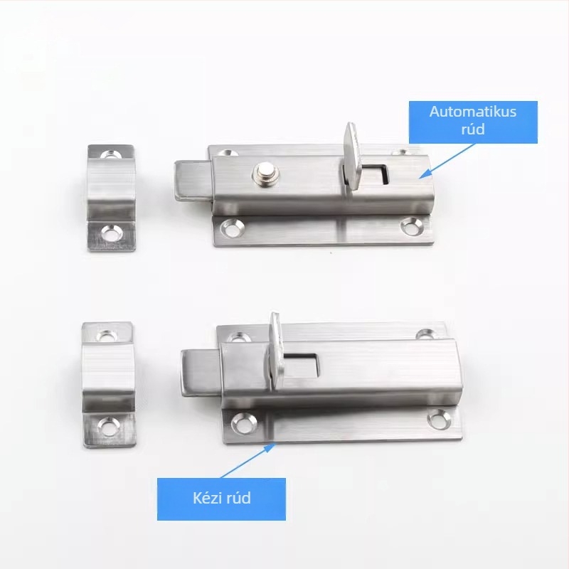 Automata rugós ajtózár Type A, rozsdamentes acél, csiszolt felület, modern minimalista stílus, alkalmas bútorokhoz