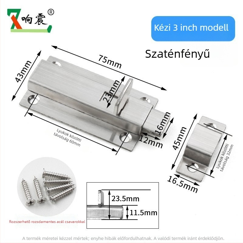 Automata rugós ajtózár Type A, rozsdamentes acél, csiszolt felület, modern minimalista stílus, alkalmas bútorokhoz
