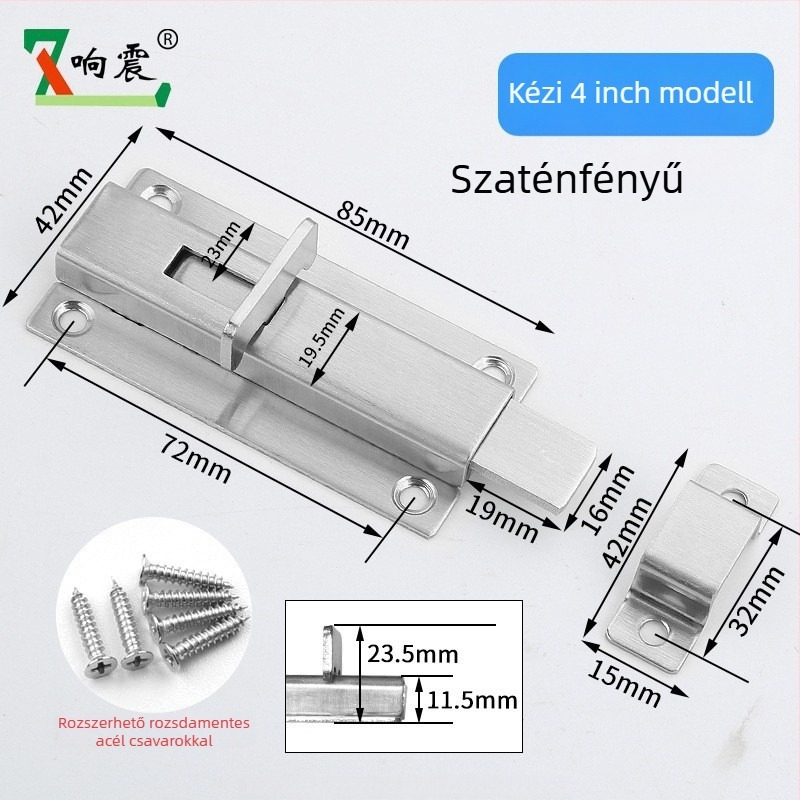 Automata rugós ajtózár Type A, rozsdamentes acél, csiszolt felület, modern minimalista stílus, alkalmas bútorokhoz
