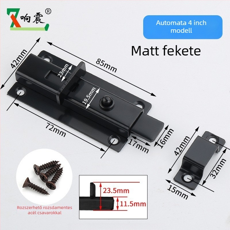 Automata rugós ajtózár Type A, rozsdamentes acél, csiszolt felület, modern minimalista stílus, alkalmas bútorokhoz
