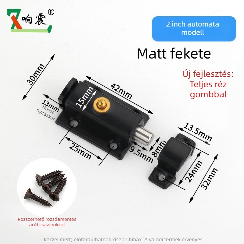 Automata rugós ajtózár Type A, rozsdamentes acél, csiszolt felület, modern minimalista stílus, alkalmas bútorokhoz