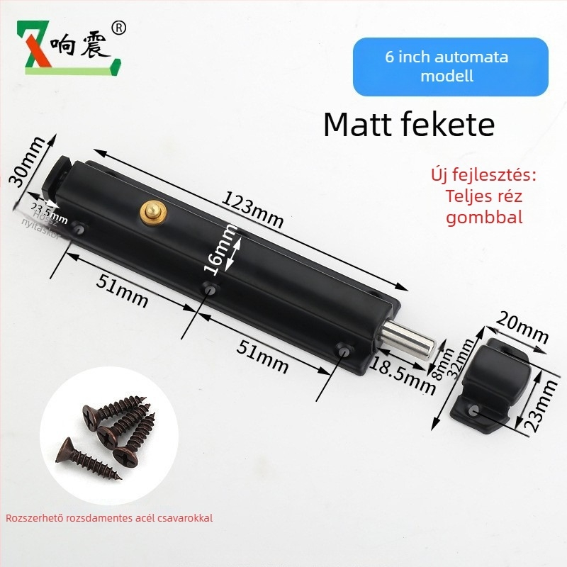 Automata rugós ajtózár Type A, rozsdamentes acél, csiszolt felület, modern minimalista stílus, alkalmas bútorokhoz