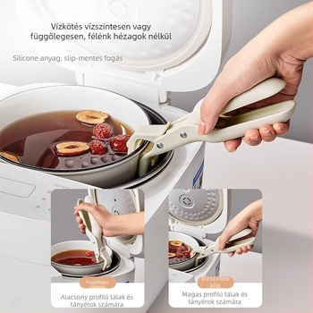 Forróság elleni rozsdamentes acél tálklipsz – csúszásmentes tartó tányérokhoz és párolt ételekhez