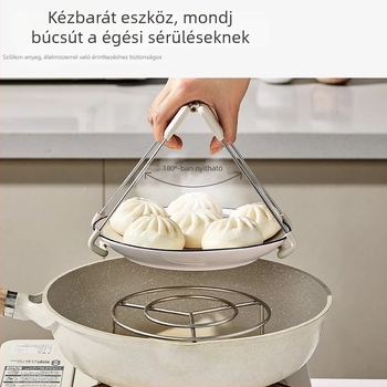 Forróság elleni rozsdamentes acél tálklipsz – csúszásmentes tartó tányérokhoz és párolt ételekhez