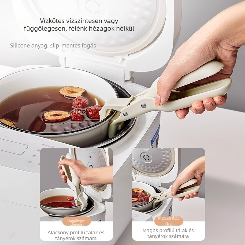 Forróság elleni rozsdamentes acél tálklipsz – csúszásmentes tartó tányérokhoz és párolt ételekhez