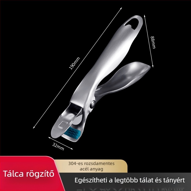 Forróság elleni rozsdamentes acél tálklipsz – csúszásmentes tartó tányérokhoz és párolt ételekhez