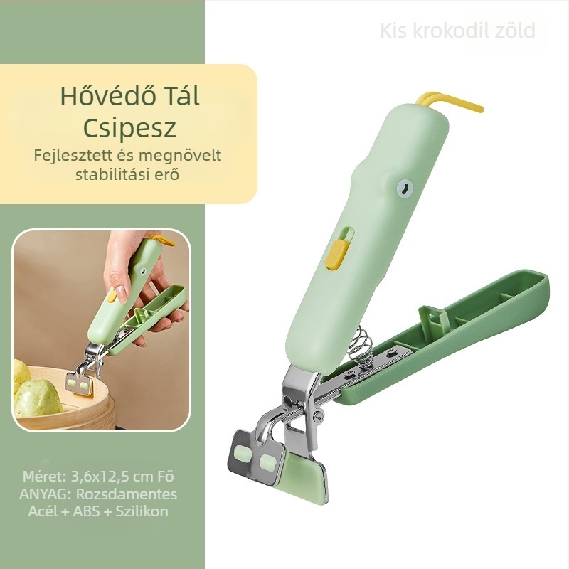 Forróság elleni rozsdamentes acél tálklipsz – csúszásmentes tartó tányérokhoz és párolt ételekhez