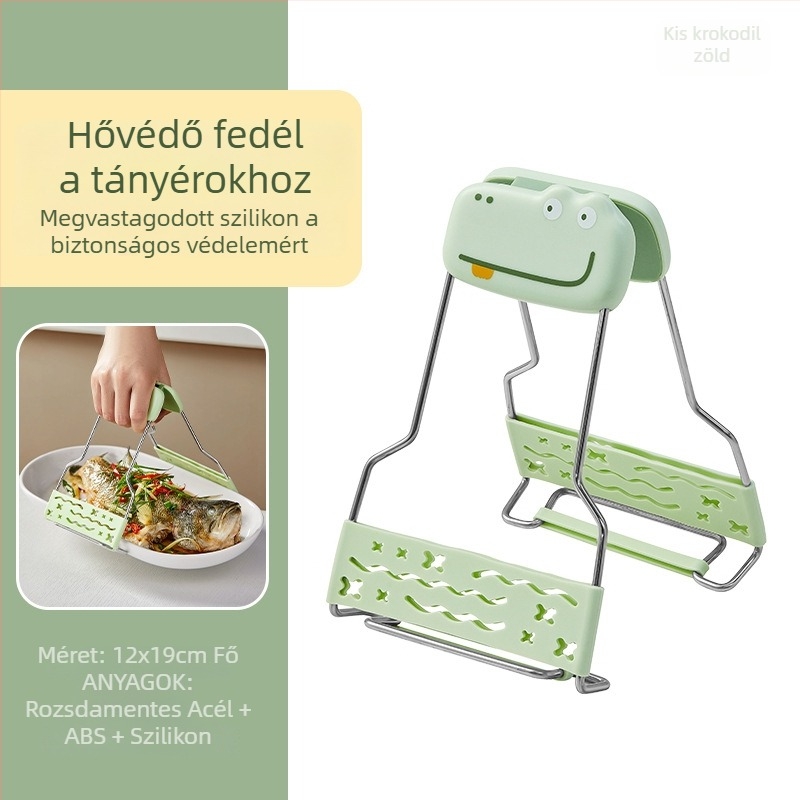Forróság elleni rozsdamentes acél tálklipsz – csúszásmentes tartó tányérokhoz és párolt ételekhez