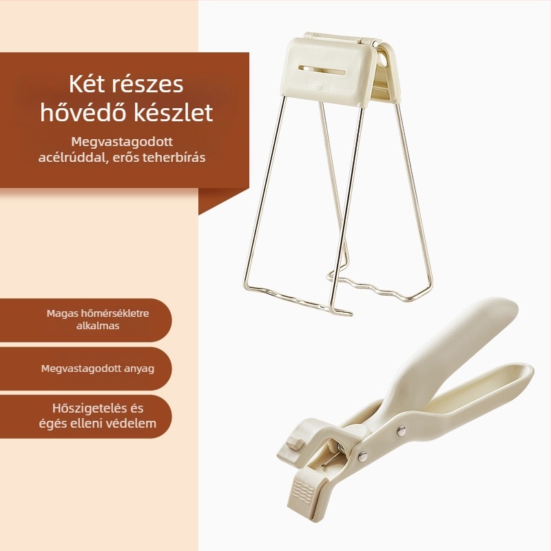 Forróság elleni rozsdamentes acél tálklipsz – csúszásmentes tartó tányérokhoz és párolt ételekhez