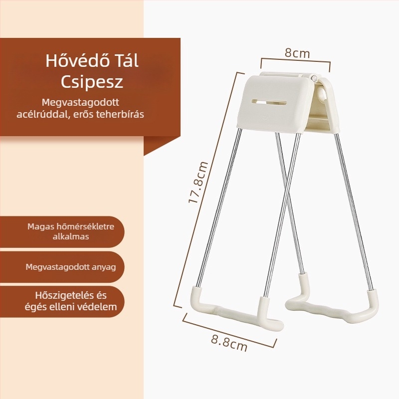 Forróság elleni rozsdamentes acél tálklipsz – csúszásmentes tartó tányérokhoz és párolt ételekhez