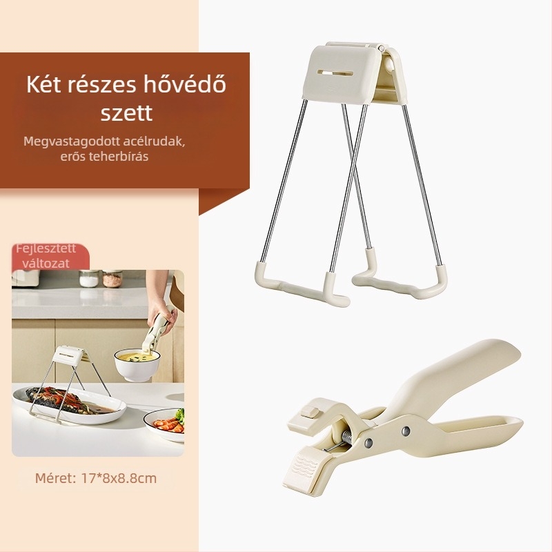 Forróság elleni rozsdamentes acél tálklipsz – csúszásmentes tartó tányérokhoz és párolt ételekhez