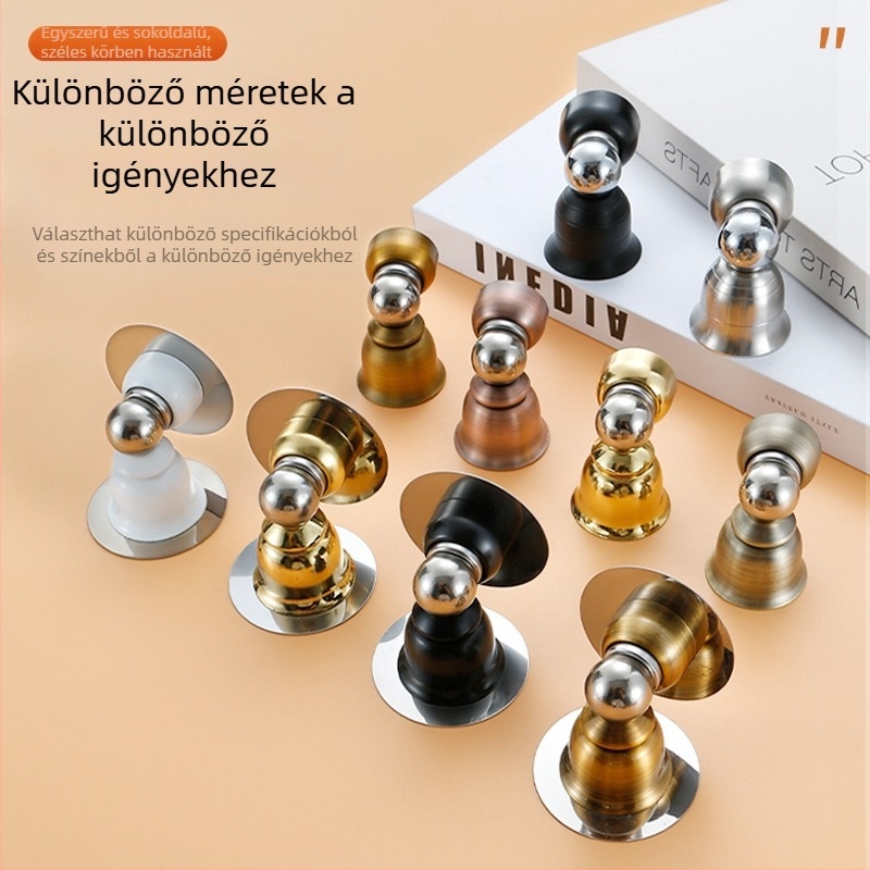 Bell ajtóstopper – rozsdamentes acélból, furat nélkül, Ct-01 falra szerelhető, erős magnet, automatikus működés