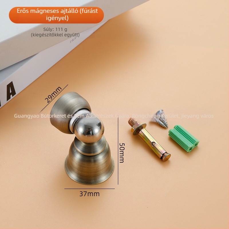 Bell ajtóstopper – rozsdamentes acélból, furat nélkül, Ct-01 falra szerelhető, erős magnet, automatikus működés