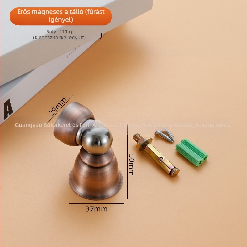 Bell ajtóstopper – rozsdamentes acélból, furat nélkül, Ct-01 falra szerelhető, erős magnet, automatikus működés