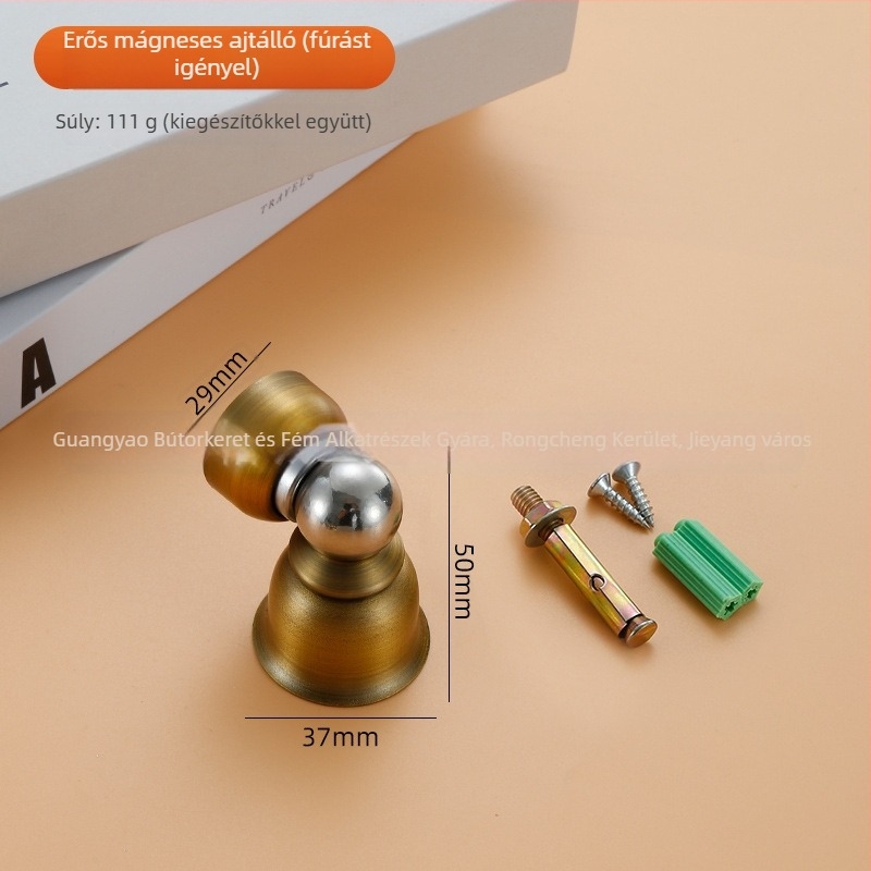 Bell ajtóstopper – rozsdamentes acélból, furat nélkül, Ct-01 falra szerelhető, erős magnet, automatikus működés
