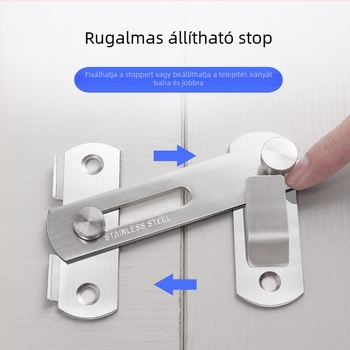 Pillangózár ajtóhoz, rozsdamentes acélból, drótos felületkezelés, modell 001, modern egyszerű stílus