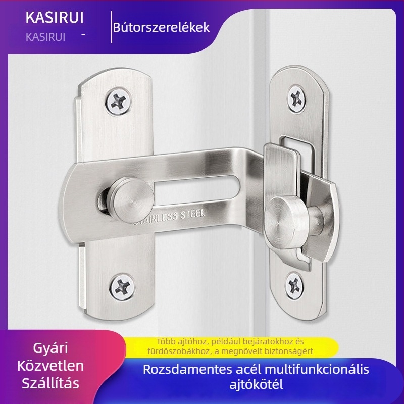Pillangózár ajtóhoz, rozsdamentes acélból, drótos felületkezelés, modell 001, modern egyszerű stílus