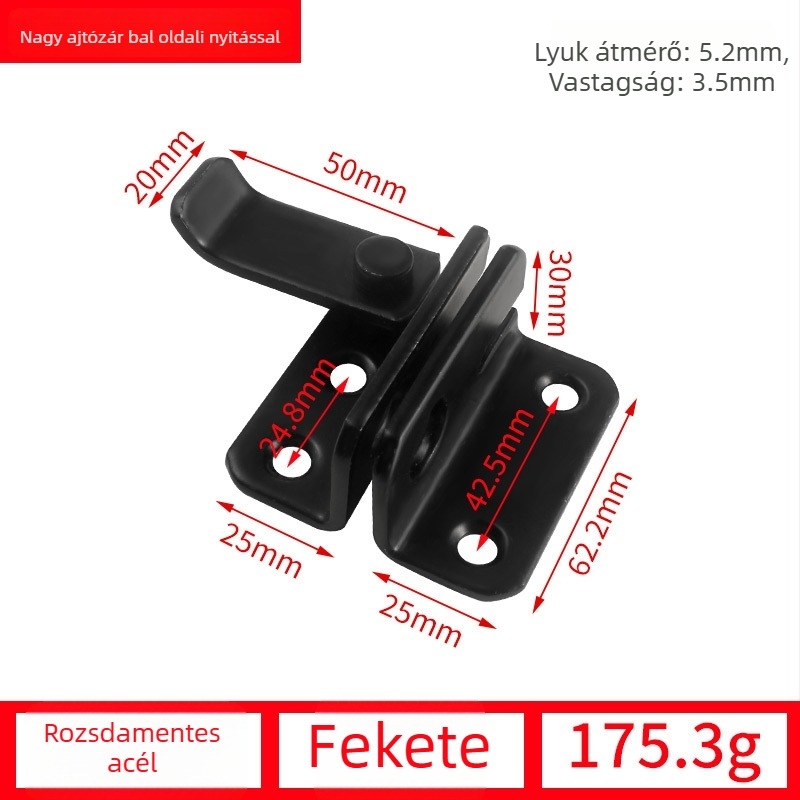 Pillangózár ajtóhoz, rozsdamentes acélból, drótos felületkezelés, modell 001, modern egyszerű stílus