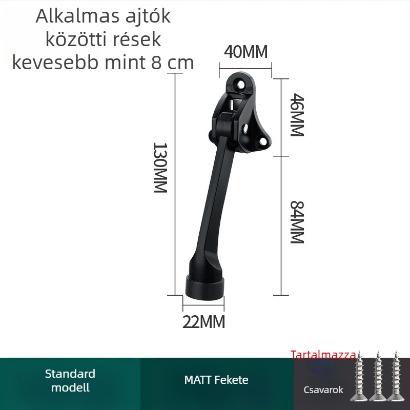Lábas működtetésű ajtóstop, cinkötvözet, elektroplakolt felület, falra szerelhető CT-01, kézi irányítás, Feiyang, modern minimalist stílus