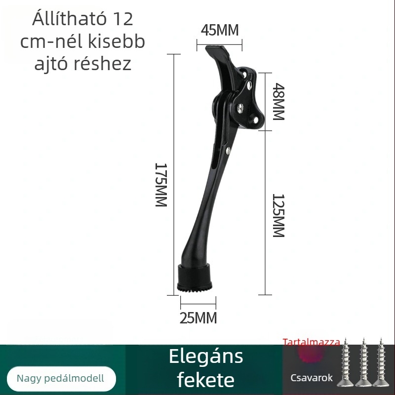 Lábas működtetésű ajtóstop, cinkötvözet, elektroplakolt felület, falra szerelhető CT-01, kézi irányítás, Feiyang, modern minimalist stílus