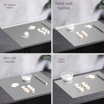 Bonja 304 rozsdamentes acél vágó- és dagasztó deszka, kétoldalas, háztartási használatra, nordic stílus.