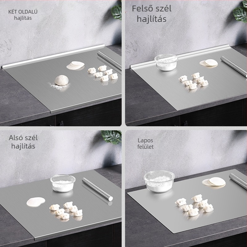 Bonja 304 rozsdamentes acél vágó- és dagasztó deszka, kétoldalas, háztartási használatra, nordic stílus.