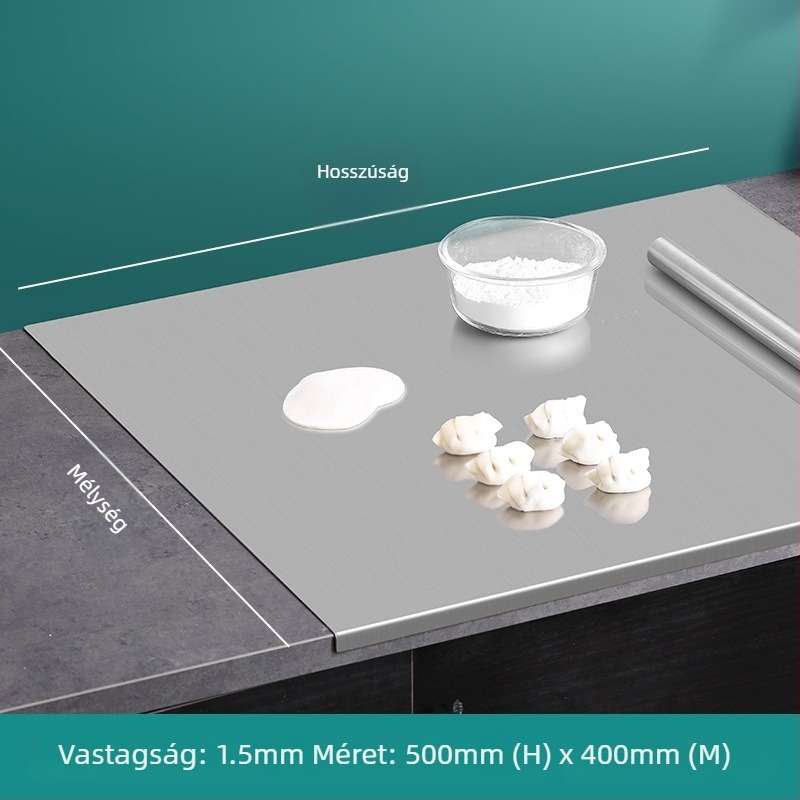 Bonja 304 rozsdamentes acél vágó- és dagasztó deszka, kétoldalas, háztartási használatra, nordic stílus.